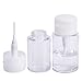 2 Pack 100ml/3.5oz Pump Dispenser Bottle for Makeup Remover, Facial Toner Lotion Organizer Travel Bottle, Plastic Clear Cosmetic Container Push Down Liquid Dispenser Pump Bottle with Flip Top Cap