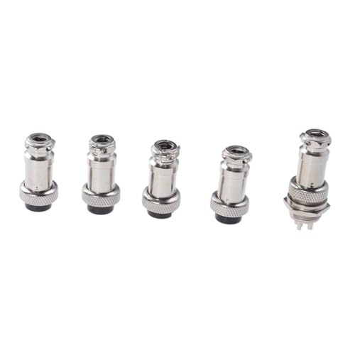 Conjunto de 5 conectores aviación de 4 pines plateados miniatura 1
