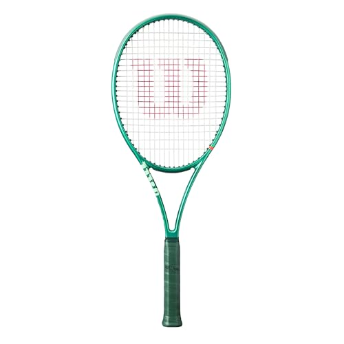 Wilson Blade 98 18x20 V10 Adult Performance Tennis Racket - Grip Size 1-4 1/8 Strung with Sensation 16 Natural at Mid Range Tension