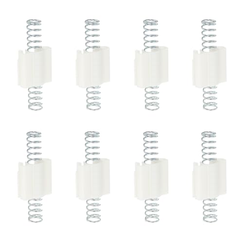 uxcell 8 Pack Bifold Door Hardware, Bi-Fold Sliding Closet Door Repair Kit, Long Spring Clip for Folding Closet Sliding Doors, Silver