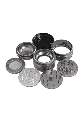 Mind Grinder Kräuter-Mühle, Metall-Grinder, CNC-Grinder, ALU-Grinder | 4-teilig | 66 x 52 mm | 2 Lochscheiben, Fein-Sieb… – Bild 3
