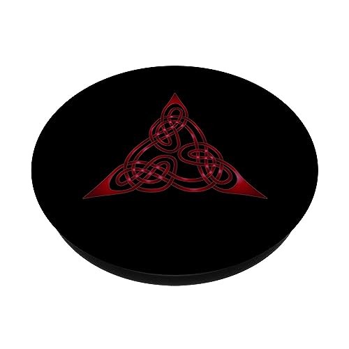 Triangle Knot With Doubled Threads Red PopSockets Swappable PopGrip, Black - Image 2