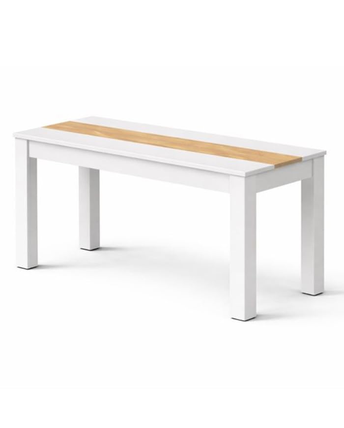 Home Heavenly®Mesa Comedor, Mesa Fija, Modelo Mirko, Acabado con Tablero en Dos Colores: 140 cm (Largo) x 90 cm (Ancho) x 78 cm (Alto) Blanco Oak Golden