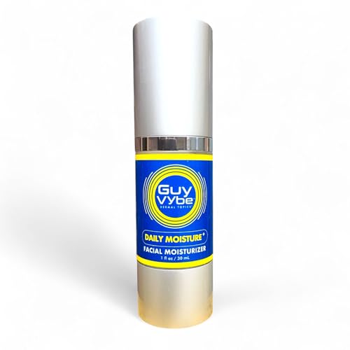 Guy Vybe Daily Moisture Plus Face Moisturizer for Men. Lightweight Non-Greasy Daily Hydration,...