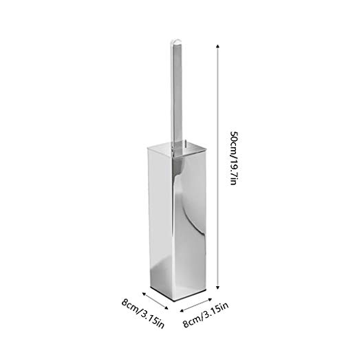 WDSOPK toilet brush Toilet Brush Toilet Brush and Holder Set Toilet Bowl Brush with Holder for Bathrooms Modern Design Toilet Brush with Lid Metal Chrome Toilet Bowl Brush - Image 2