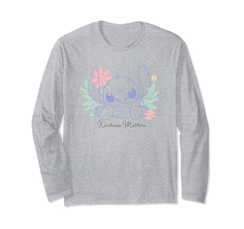 T-shirt Stitch Disney manches longues imprimé Lilo et Stitch Kindness Matters vêtement floral