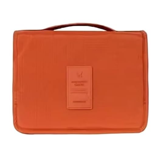 Necessaire de Viagem Portátil, Bolsos Internos, Fecho com Zíper, Gancho para Pendurar, Material Resistente à Água, Organizadora, Bolsa, Travel Bag, Feminino, Masculino (Laranja)