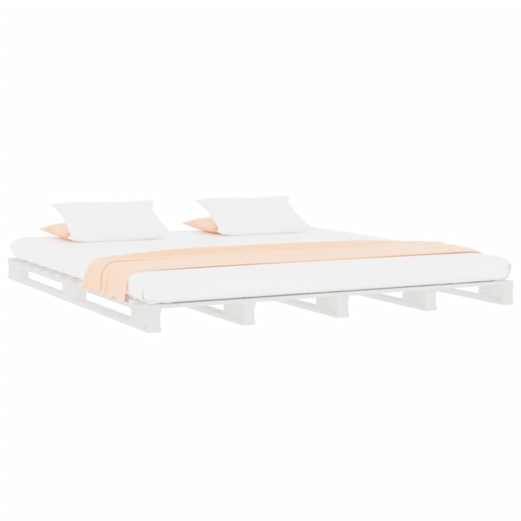 vidaXL Pallet Bed without Mattress White 200x200 cm Solid Wood โ image 1