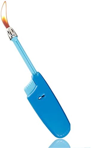Candle Lighter Long Neck Adjustable Lighter Butane Gas Refillable Plastic Lighter Kitchen Igniter (5 Pack) (Butane Included) (5 Pack Lighters)