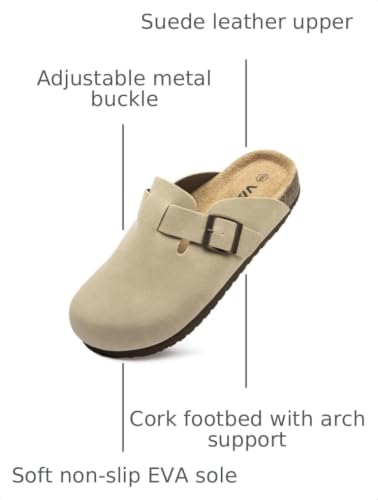 Image of Women Suede Clogs Casual Slip On Potato Mule Slippers
