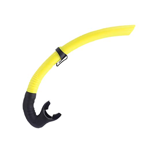 Toygogo Tubo Respirador Silicona Clip Hebilla Tubo de Respiración de Buceo Natación Snorkel Húmedo Equipo de Deporte Acuáticco - Amarillo