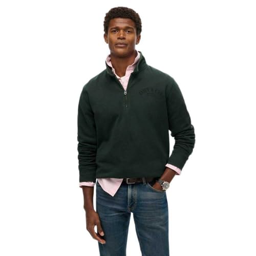 Superdry, Sweats Merchant Quater Zip Sweatshirt, M2013991A, Forest Green, S, Hombre