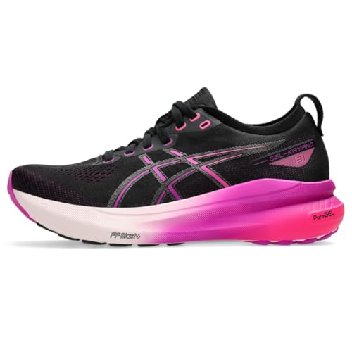 ASICS Women's Gel-Kayano 31 Running Shoes, 9, Black/Bold Magenta