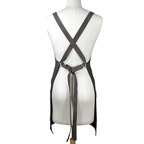 Sturdy Thick Professional Artist Apron, Cross Back + Fasten/Quick Release Buckle + 6 Pockets With 1 Zipper Pocket + 2 Towel Loops For Artist Kitchen, Adjustable M To Xxl, 27"X31" - 100% Cotton Canvas #TOP3