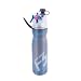 ASD Spray Mist Squeeze Bottle, Mist Water Bottle Unique Mist Lock Design,Unique Antibacterial Cover Design,Insulated Drinking & Misting Sport Water Bottle Mist SPRT Sprayer, (Laser silver20oz)
