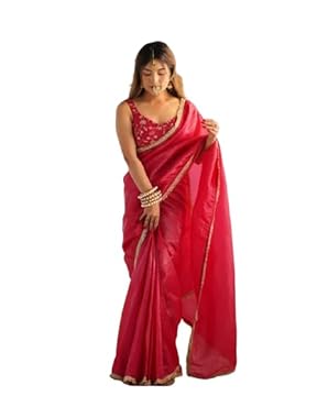 crush tissue saree with embroidery