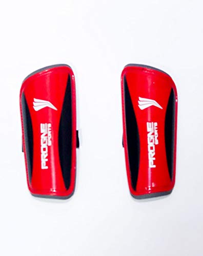 Progne Sports Futebol Futsal Moccus Caneleira de Proteção para Futebol, Unissex, Vermelha/Preta, Uni