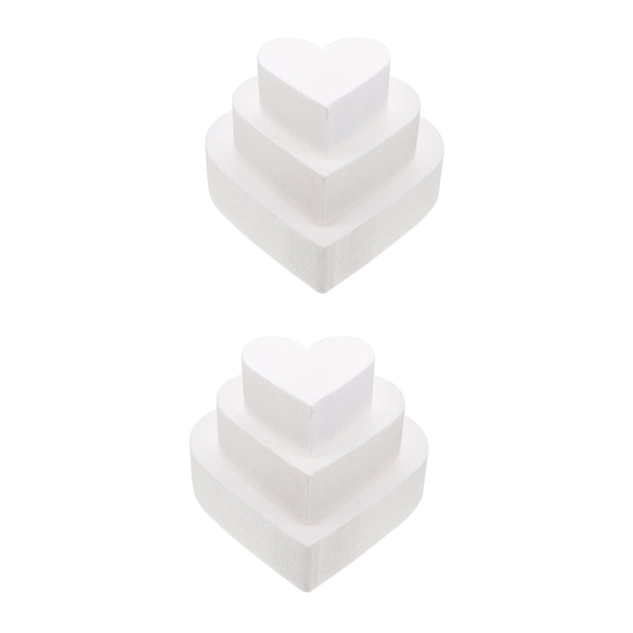jojofuny 2 Ensembles Modèles De Gâteaux Décoratifs Mousse Pour Mariage Faux Gâteaux Mousse Pour Pâtisserie Et Diy Accessoire De Décoration De Gâteau 3 Pièces * 2