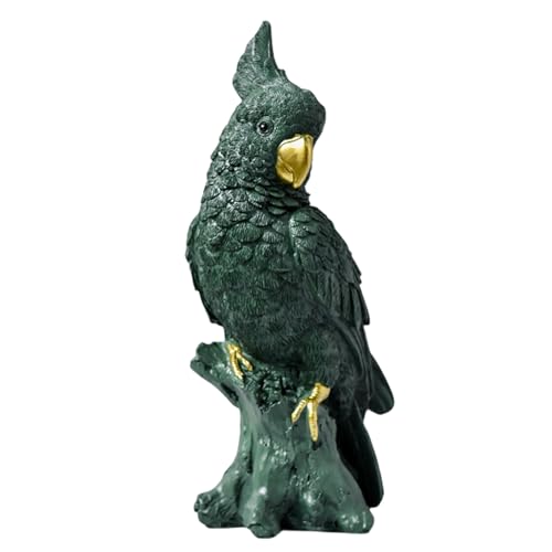 Estatua elegante de loro de resina para decoración hogareña