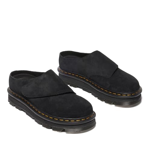 Dr. Martens Sabots Zebzag Anywair en daim pour femme, Daim Bronx noir, 41 EU