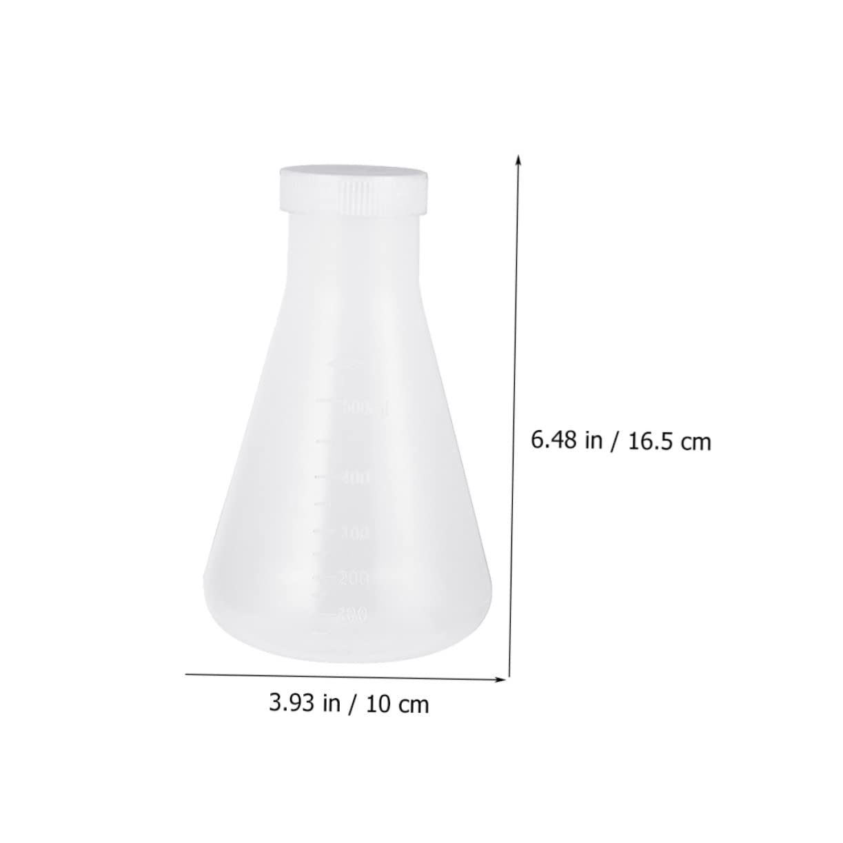 ULTECHNOVO 6pcs Plastic Conical Flask for Chemistry Lab Graduated Beakers Experiment Bottles Science Flask Supplies