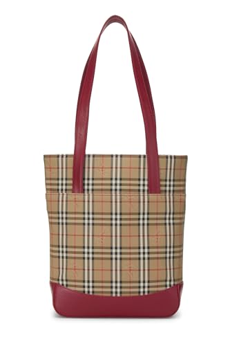 Pre-Loved Red Haymarket Check Pocket Shoulder Bag, Red4