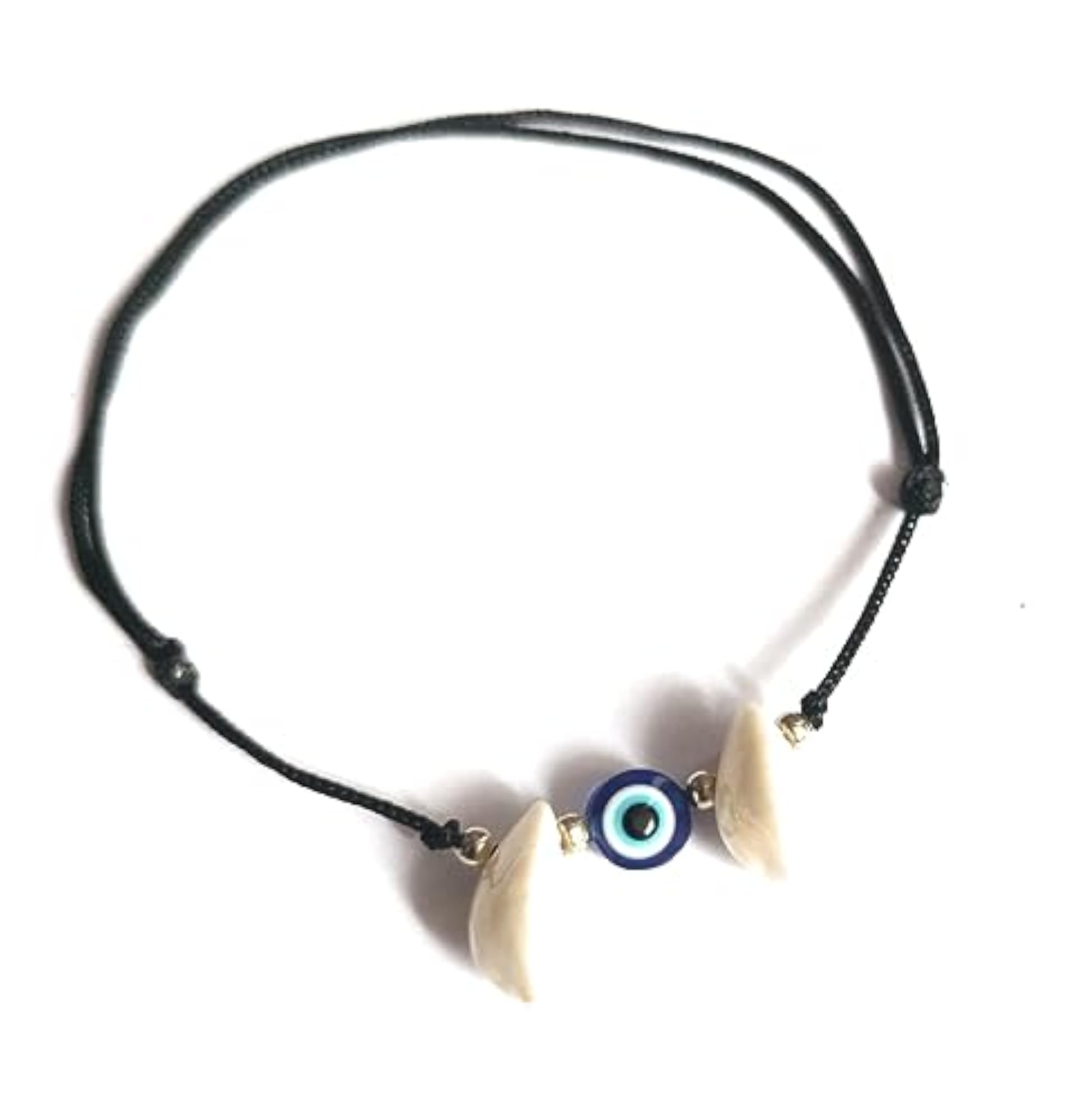 Handmade Adjustable Black Thread Twisted Kauri Evil Eye Anklet