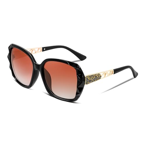 Image of FEISEDY Oversized Sunglasses for Women Square Polarized Sparkling Frame B2289