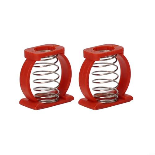 2Pcs Folding Bike Enhanced Hinge Clamp for Brompton Spring C Buckle Accessory Easy Free Split Design (red)