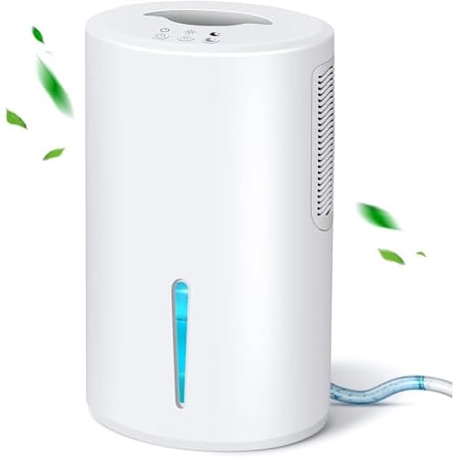 Dehumidifier for Home 68 OZ Small Dehumidifiers for Bedroom 2500 Cubic Feet(800sq ft) with 7 LED Lights, Ultra Quiet & Auto Shut off Dehumidifier for Bathroom Basement Closet Garage RV, Clos