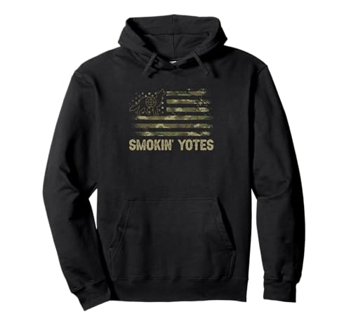Coyote Hunting Patriotic American Flag Yote Hunter Coyote Pullover Hoodie