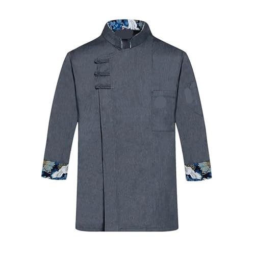 CYMMIYT Giacca Cucina Giacca Uniforme da Uomo e da Donna, Manica 3/4, Camice da Cuoco, Camicia da Cameriere(Grey,L)