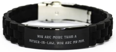 Nice Mother-in-Law, You are More Than A Mother-in-Law, You are My Mom, Mother's Day Black Glidelock Clasp Bracelet for Mother-in-Law