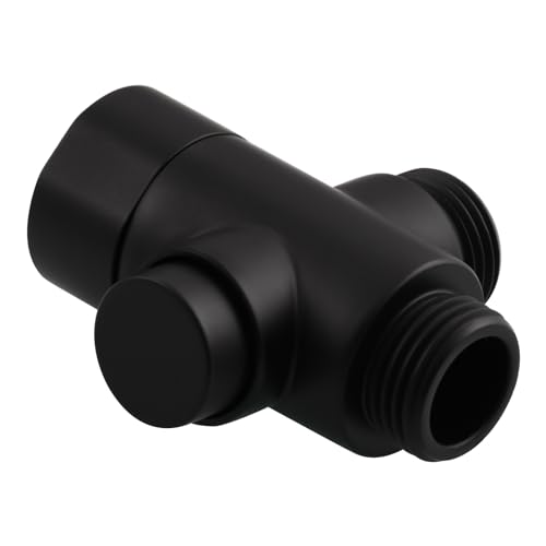 Tecmolog 2 Wege Verteiler Dusche G1/2 Messing Umschaltventil Duschsystem Ersatzteile Schwarz für Handbrause Dusche, DSF019B