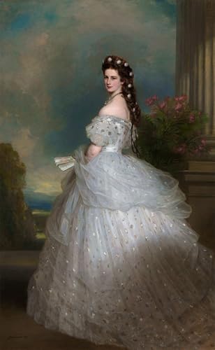 Cuadro de lienzo de pintura mural de Isabel emperatriz de Austria por Winterhalter 60x90