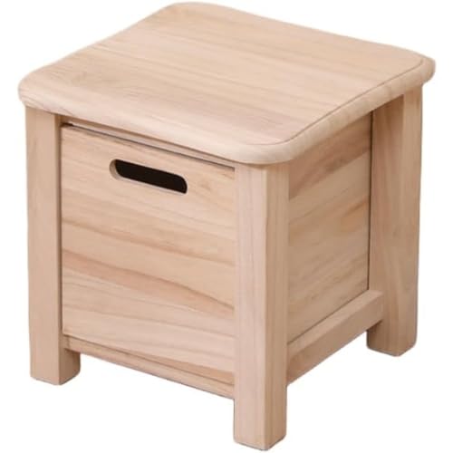 Fiyyuga 椅子 スツール 木製 ステップスツール ミニテーブル 小型 多目的テーブル 座面 四角 頑丈 滑り止め 椅子 収納付き コンパクト プランター付き おしゃれ 客室/リビング/玄関/寝室用 (ナチュラル,30*30*30cm)
