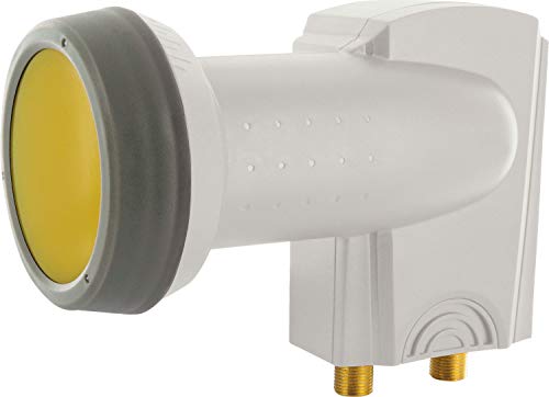 SCHWAIGER 333 Twin LNB Low Noise Blockconverter Sun Protect Tapa LNB Digital Resistente al Calor Accesorios para Antenas parabólicas protección contra la Intemperie contactos Dorados Gris Claro