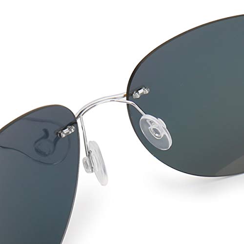 Ultra-light Flexible Pure Titanium Rimless Polarized Sunglasses4