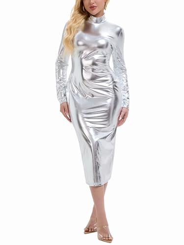 metallic bodycon midi dress Metallic Bodycon Dress main image 1