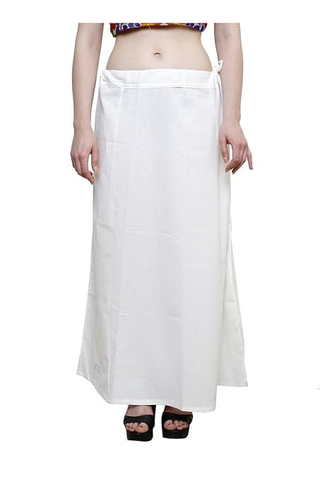 NPRC Women's Cotton Inskirt Saree Petticoats/Underskirt Solid Plain Readymade Ethnic Indian Stitched - Waist Adjustable (8 Kali/Parts)-picture-25