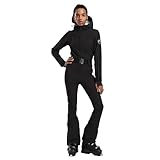 GSOU SNOW Damen Skianzug Einteiler Skioverall Schneeanzug 1 Teilig für Frauen - Multi-Pocket Wasserdicht Winddicht Atmungsaktiv Warm mit Kapuze