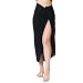 Produktbild Premium Sarong Pareo Wickelrock Strandtuch Lunghi Dhoti Schlicht Blickdicht Einfarbig Uni Tolle Stickerei Schwarz PEB