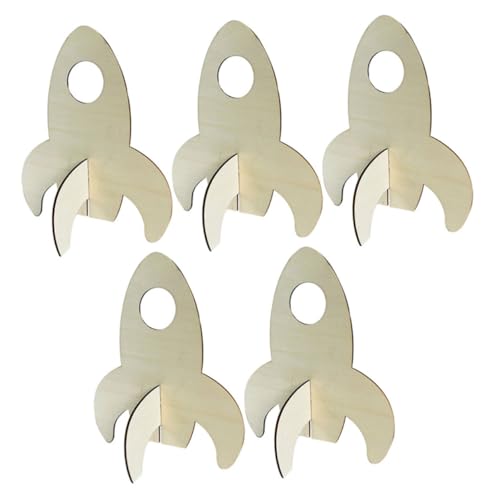 Kisangel 5Pcs Unfinished Rocket Model DIY for Creative Play for Crafts and Decorations Enhance Manual and Cognitive Skills