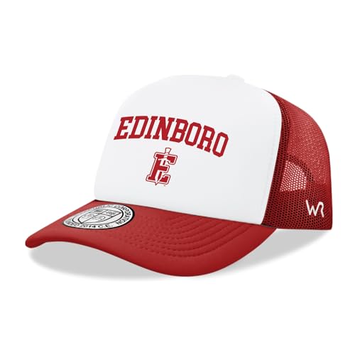 BH Fashion Company Edinboro University Fighting Scots Trucker Mesh Snapback Seal Hat White/Red