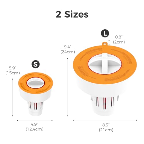 POOL FELLOWS Pool Chlorine Tablet Dispenser for 3 inch Tablets, Floating Chlorine Tbalet Holder with Reminder and 3 Ajustable Release, Durable Chlorinator for Swimming Pools, Large Size, Orange - Image 7