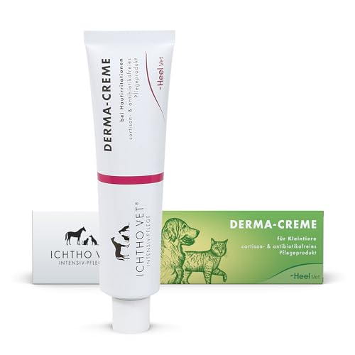 ICHTHO Vet Derma-Creme von Heel Vet - Sanfte und gut verträgliche Pflege bei trockenen, rissigen und schuppigen Hautirritationen für Hunde und Katzen | Natürliche Intensivpflege | MADE IN GERMANY