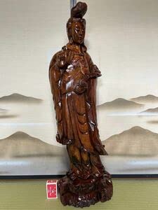 Amazon.co.jp: 超大型 観音 菩薩 木彫り 仏像 彫刻 開運 風水