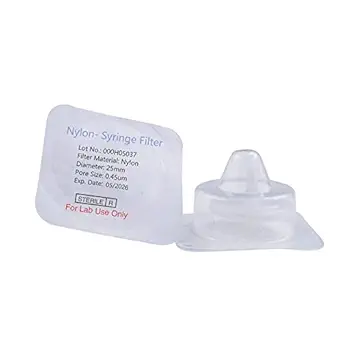 Sterile Syringe Filters Nylon 25 mm Diameter 0.45 um Pore Size Individually Packaged 20/pk by Labfil