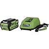 Greenworks 40V 10 Cordless Tiller / Cultivator, 4.0Ah Battery and Charger Included, Green