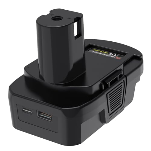 Kzreect Battery Adapter with USB&Type-C Port Compatible with DeWalt 18V/20V & Compatible with Milwaukee 18V to Work for Ryobi One+ 18V Tools DM18RL